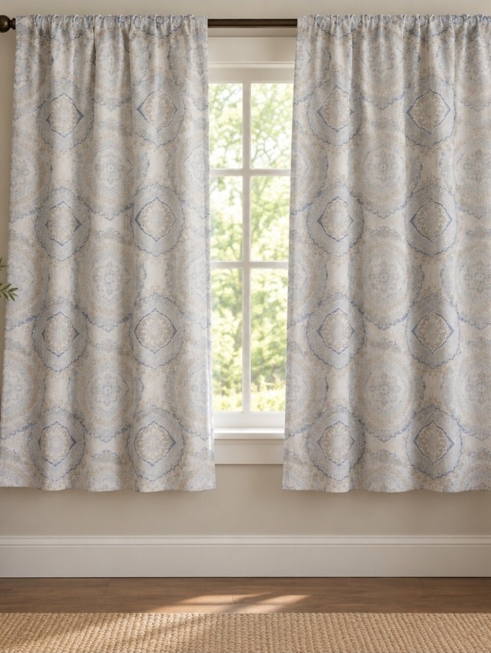 Eclipse Blue Grey Silver Drapes, Set Of 2 Panels 1 Window, 42"x63" Darkening